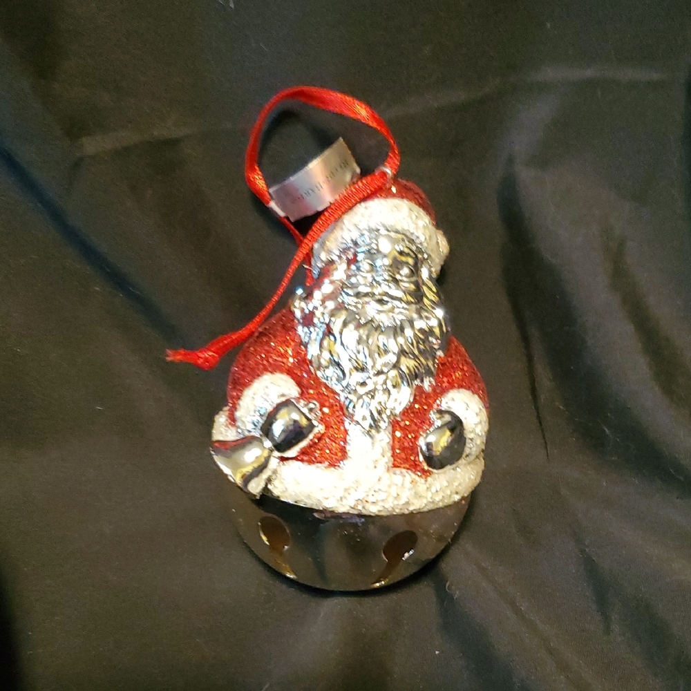 Reed & Barton Santa Ornament - Red and Silver